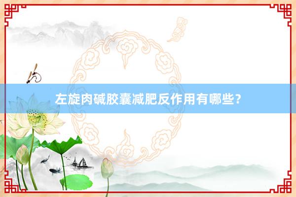 左旋肉碱胶囊减肥反作用有哪些？